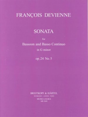 Devienne: Sonata in G Minor for Bassoon and Basso Continuo, Op 24 #5