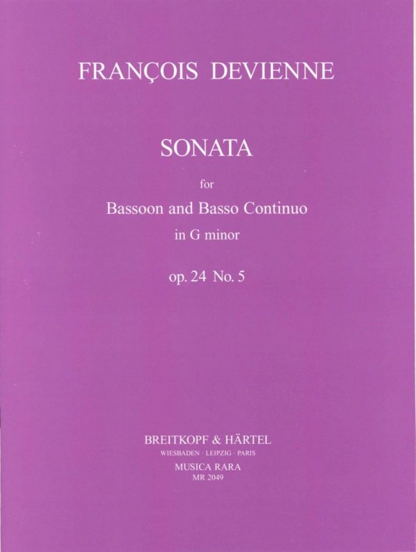 Devienne: Sonata in G Minor for Bassoon and Basso Continuo, Op 24 #5