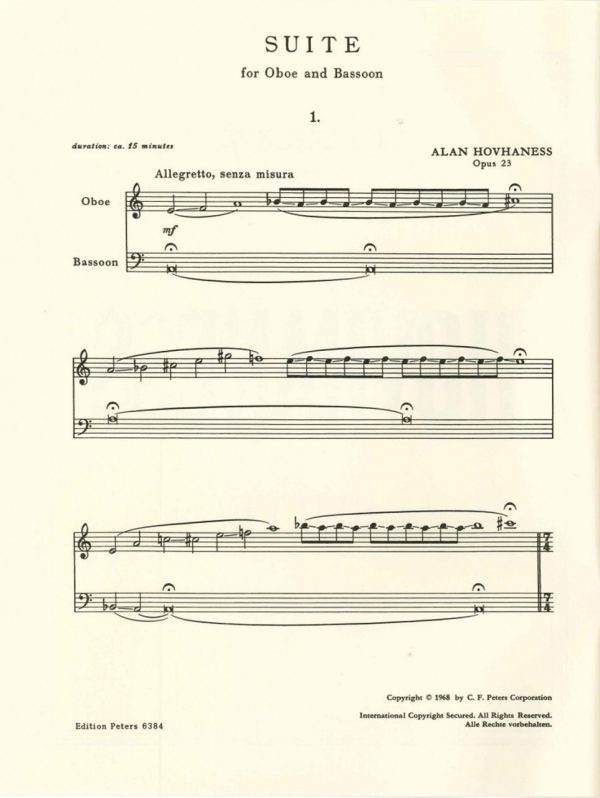 Hovhannes:  Suite for oboe and bassoon