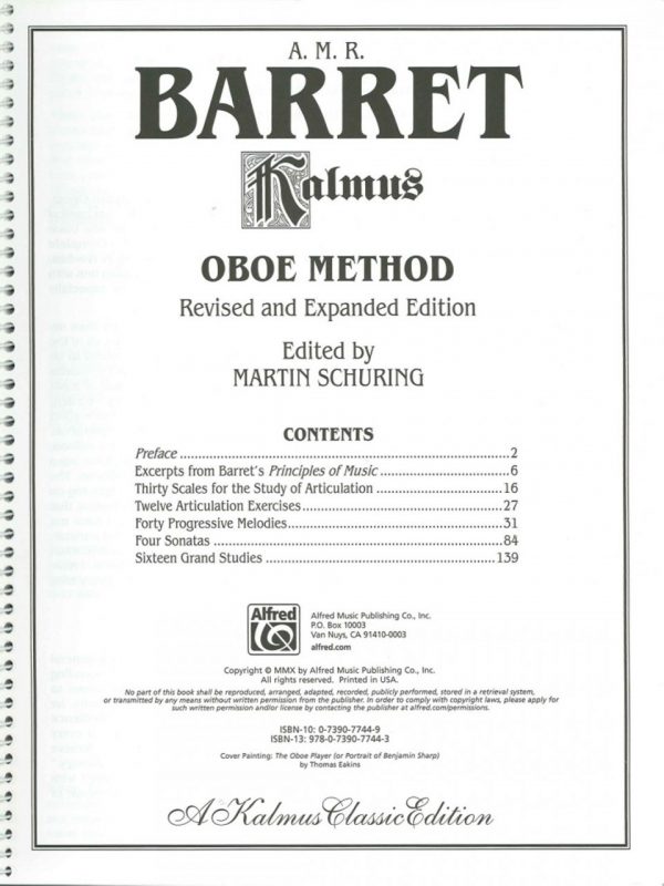 Barret: Oboe Method, ed. Martin Schuring